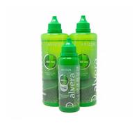 Avizor Alvera - Lens Solution with Aloe Vera - Pack 2x350ml + 100ml Travel Bottle - Lens Cleaning and Disinfection with Aloe Vera - Suitable for All Types of Soft Contact Lenses