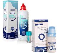 Avizor EverClean Plus 350ml + 45 Tablets & Lacrifresh Ocu-Dry 0.30% 10ml - Contact Lens Cleaning Solution and Lubricating Eye Drops for Dry Eyes
