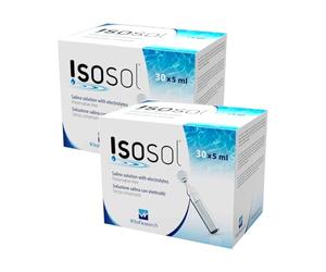 Avízor Isosol VitaResearch 30 x 5 ml - Pack of 2 Boxes - Sterile Saline Solution with Electrolytes for Contact Lenses and Eye Rinsing - Preservative-Free, Enriched with Essential Minerals