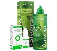 Avizor Lens Cleaning Pack: Alvera Single Solution 350ml + Lacrifresh Comfort Drops 15ml for Hydrogel-Silicone Lenses. Cleans, Disinfects, Moisturizes and Soothes.