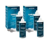 Avízor Unica Sensitive - Pack 4x350ml | Solution with Hyaluronic Acid - Deep Cleaning and Disinfection for All Types of Contact Lenses - Specially for Sensitive Eyes