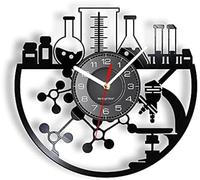 AVJERA Chemical Equipments VInyl LP Wall Clock Laboratory Experiment Bioexperiment Supplies Vivid Modern Wall Watch Science Lovers GIft Men