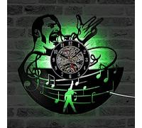 AVJERA Eld Queen Rock Band Wall Clock Modern Design Musical Rock Vintage Vinyl Record Clocks With 7 Color Changing LED Living Room Decor Gift Art Watches