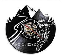 AVJERA Motocross Bike Wall Clock Boy Room Home Decor Dirt Bike Vinyl Record Wall Clock Motocross Racing Motor Boy Motocycle Riders Gift
