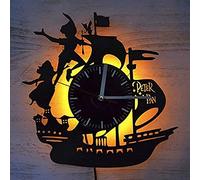 AVJERA Peter Pan LED Backlight Vinyl Record Retro Wall Clock New Year Christmas Birthday Gift Personality Creative Home Design Wall Decoration