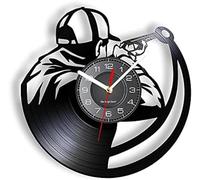 AVJERA Riflery Cut Wall Clock Biathlon Rifle Practice Sports Vintage Design Illuminated Timepiece Vinyl Art-Wall Decor Men