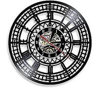 AVJERA Tower Travel Landmark Big Ben Wall Clock Big Ben Vinyl Record Wall Clock Modern Design Handmade Travel Gift Idea
