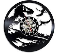 AVJERA Vinyl Wall Clock Dinosaur World Wall Clock Modern Design Decorative Kids Room Dinosaur 3D Stickers Vinyl Record Clock