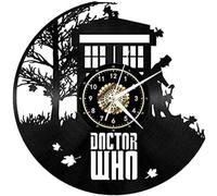 AVJERA Vinyl Wall Clock Doctor Who Retro Atmosphere Silhouette Record Handmade Home