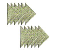 AVKA Studio 12pcs Soft Cotton Dinner Napkins, 18x18 inches, Lightweight Indian Block Print Fabric, Green Floral Design, Reusable, Washable, Everyday Use or Dinner Party and Events