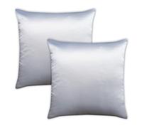 AVKA Studio Heavy Quality Satin Throw Pillow Covers - Grey - Set of 2-18x18 Decorative Pillow Covers - with Lining and Zipper Closure - Faux Silk Luxury Toss Pillows for Couch Bed Car Sofa - No Insert