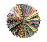 AVKA Studio100% Cotton Lightweight Thin & Soft Indian Block Print Fabric Squares for Craft - 50pc - 10x10