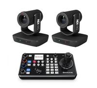 AVKANS PTZ Camera Bundle 20X Zoom NDI HDMI 3G-SDI IP PoE for Church Worship Live Streaming with Super IP Joystick Controller