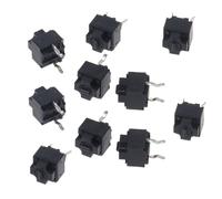 AVKGCZ 10Pcs Square MicroSwitch Button EVQP0K07KBB4 IE4.0 Black Spots 6x6x7.2mm MicroSwitch