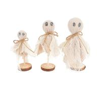 AVKGCZ Halloween Party Decoration Bundles 3 Specters Figurines Safe Materials For Kids Pet Friendly Homes Wooden Base Specters Ornament Set