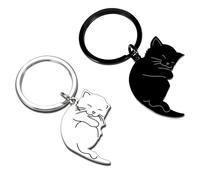 AVKGCZ Sweetheart Cartoon Cats Keychain Set Love Inspired Keychain Set for Couples Memorable Birthday Wedding Present