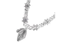 AVKGCZ Trendy Big Clear Acrylic Pendant Necklace Women Trendy Necklace Acrylic Texture For Everyday Wear And Special Occasions Stylish Faith Jewelry