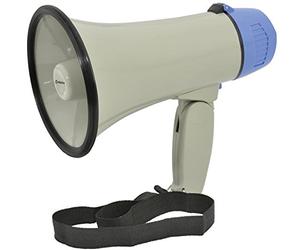 AVL69 - L01 PORTABLE MEGAPHONE 10W WITH FOLDING HANDLE, SIREN, STRAP & VOLUME CONTROL 200M RANGE FOR ANNOUNCEMENTS/ALERTS