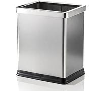 AVLA 10 Liter Open Top Trash Can, Stainless Steel Office Wastebasket, Small Kitchen Garbage Container Bin with Liner, Waste Trashcans for Bathrooms, Restaurant, Restroom, Powder Rooms, Home