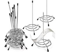 AVLA 10 Pack Check Spindle, Paper Receipt Holder Spike, Stainless Steel Restaurant Ticket Stabber, Desk Straight Rod Bill Fork, Memo Holder Spike for Office Kitchen, 6.5 Inch