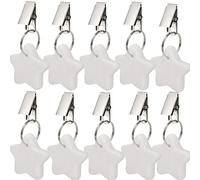 AVLA 10 Pack Tablecloth Weights, Table Cloth Pendant Stones with Metal Clips, Heavy Marble Tablecloth Hangers, Stainless Steel Table Covers Clamps for Decoration, Outdoor, Picnic, Family Dinner Party