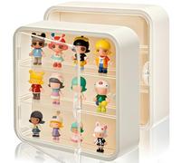 AVLA 2 Pack Display Case for Figures, 3 Tiers Clear Acrylic Doll Storage Box, Wall-Mounted Collectibles Display Stand, Minifigure Showcase with Magnetic Door for Mini Toys, Action Figures, Dust Proof