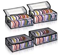 AVLA 4 Pack Hat Storage for Baseball Caps, Non-woven Wide Hats Organizer, Large Sports Cap Organiser Bag, Foldable Hat Box Holder for Closet with 2 Sturdy Handles for Home Travel, Holds up to 40pcs