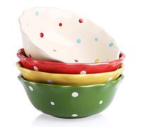 AVLA 4 Pack Porcelain Dessert Bowls, 16 OZ Ceramic Ice Cream Bowls for Kitchen, Serving Bowl for Soup, Cereal, Salad, Nuts, Oatmeal, Fruit, Prep, Side Dishes, Microwave and Dishwasher Safe