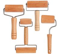 AVLA 4 Pieces Wood Rolling Pin, Wood Pastry Pizza Roller, Non Stick Dough Roller Set for Rolling Dough, Pastas, Pizza, Desserts and Dumpling Skins