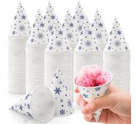 AVLA 400 Pack Snow Cone Cups, 3.7 OZ LeakProof Paper Cone Water Cups for Slush, Shaved Ice, Ice Cream, Sorbet, Water, Disposable Craft Funnels for Oil, Small Dispenser Cup, Protein Powder Drinks