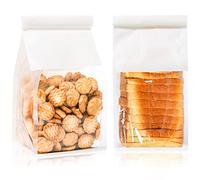 AVLA 50 Pack Bread Bags with Window, White Kraft Paper Bread Bags with Tin Tie, Cookie Treat Bags, Grease Proof Storage Packing Bags for Homemade Bread, Bakery, Cafe, Popcorn, Snack, Candy