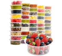 AVLASH? 25 Pack- 250ml / 8oz Round Stackable Plastic Food Container Set With Lids - Reusable, Leakproof, Dishwasher & Microwave Safe, BPA Free