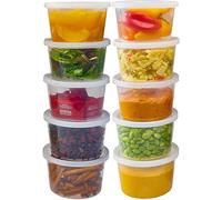 AVLASH® [25 Pack 450ml - 16oz Round Stackable Plastic Food Container Set With Lids - Reusable, Leakproof, Dishwasher & Microwave Safe, BPA Free Meal Prep Containers