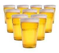 AVLASH Pack of 50 Clear Plastic Full Pint Glasses 660ml Disposable Drinking Cups for Parties Events BBQs Catering