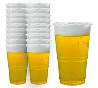 AVLASH ® Pack of 50 - Clear Plastic Half Pint Disposable Glasses 330 ML - Perfect Disposable Plastic Half Pint Glasses for Any Event