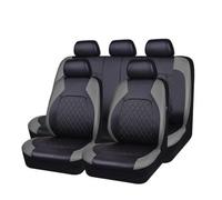 AVLIK Car Seat Covers for Peugeot 107 108 206 207 CC 208 307 308 406 407, Automotive Front Rear Seat Cover PU Leather Protectors Headrest Interior Accessories,Grey- Full Set