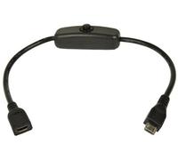 avlink Av Link - Micro Usb Male To Female Extension Lead With Power Switch, 0.25M Black