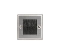 AV:Link | Brush wallplate | Single Steel