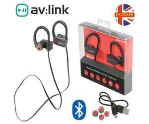 AVLink IPX7 Bluetooth Waterproof Wireless In-Ear Rechargeable Headphones black