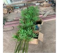 AVLLSO Artificial bamboo Faux Bamboo Pole with Encrypted Silk Leaves, 10 30 50 80 100 Pack Fake Plant in Pot for Fence Porch Balcony Yard Patio Indoor(5 Pack,1.8m/5.9ftTall)