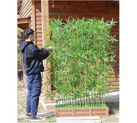 AVLLSO Bamboo leaves Artificial Fake Plants, Artificial Plants in Pots for Indoor Outdoor Decor Housewarming Gift, 5ft Tall(100x18x18.5cm-18 Pole)