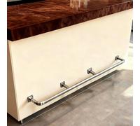 AVLLSO Bar Foot Rest Rail Kit Wall Square Tube for Tavern Heavy Duty Foot Railing Brackets for Kitchen Island/Saloon/Bistro(Silver,Long 20ft/610cm)