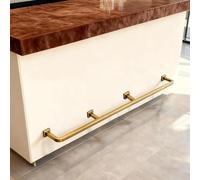 AVLLSO Bar Foot Rest Rail Kit Wall Square Tube for Tavern Heavy Duty Foot Railing Brackets for Kitchen Island/Saloon/Bistro(Gold,Long 18ft/549cm)