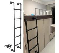 AVLLSO Basement Window Well Egress Ladder, Loft Ladder/Bunk Bed Ladder Only, Wall Mount Metal Steps Ladder for Warehouse Outside Walls, Heavy Duty Egress Ladder, Loads 150kg(Black,3.9ft/1.2m/47.2in)