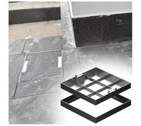 AVLLSO Class Square Septic Tank Lid Stainless Steel Manhole Cover and Frame, Heavy Duty Sewage Basin Lid with Retractable Handles(54x54cm/21.3"x21.3")