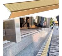 AVLLSO Door threshold bar L-shaped modern stair nosing, Aluminium alloy Non-slip stair nosing for threshold edge/step protection/wooden floor, Tread edge protection(Gold,L 110cm (43.3"))