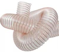 AVLLSO Dryer Vent Hose PU Flexible Duct with Steel Wire, Clear Dust Collection Hose Retractable for Shop Vac/Sander/Power Tools, 30 20 10 5 Ft Long(L 5m(16.4 Ft),Dia 32MM (1.2 Inch))