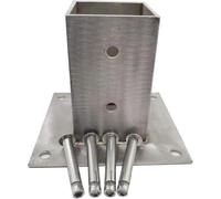 AVLLSO Fence Foot Base Support Metal Anchor Base 2x2 3x3 4x4 5x5 6x6 7x7 8x8 Inch, Stainless Steel Post Base(190x190 mm (7.5x7.5 in))
