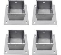 AVLLSO Fence Post Brackets Post Shoe for Railing, for Mailbox, Pergola And Deck, Wood Fence Post Anchor Base, 2x2 4x4 5x5 6x6 8x8 Inch(4 Pcs,190x190 mm (7.5x7.5 in))