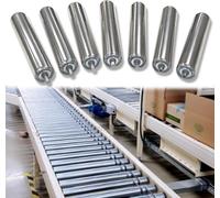 AVLLSO Galvanized Stainless Steel Rollers 7 Packs Conveyor Belt Guide Roller, Conveyor Belts Unpowered Rollers for Material Handling, Multiple Sizes Replacement(Dia 38MM/1.5 In,L 1000MM(39.4in))